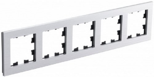 Рамка универсальная Systeme Electric AtlasDesign Nature 5-м. металл серебро фото Рамка универсальная Systeme Electric AtlasDesign Nature 5-м. металл серебро картинка